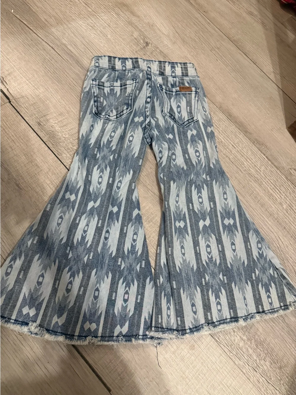 Girls 4t Western Flare Jeans Set Rock&Roll Denim